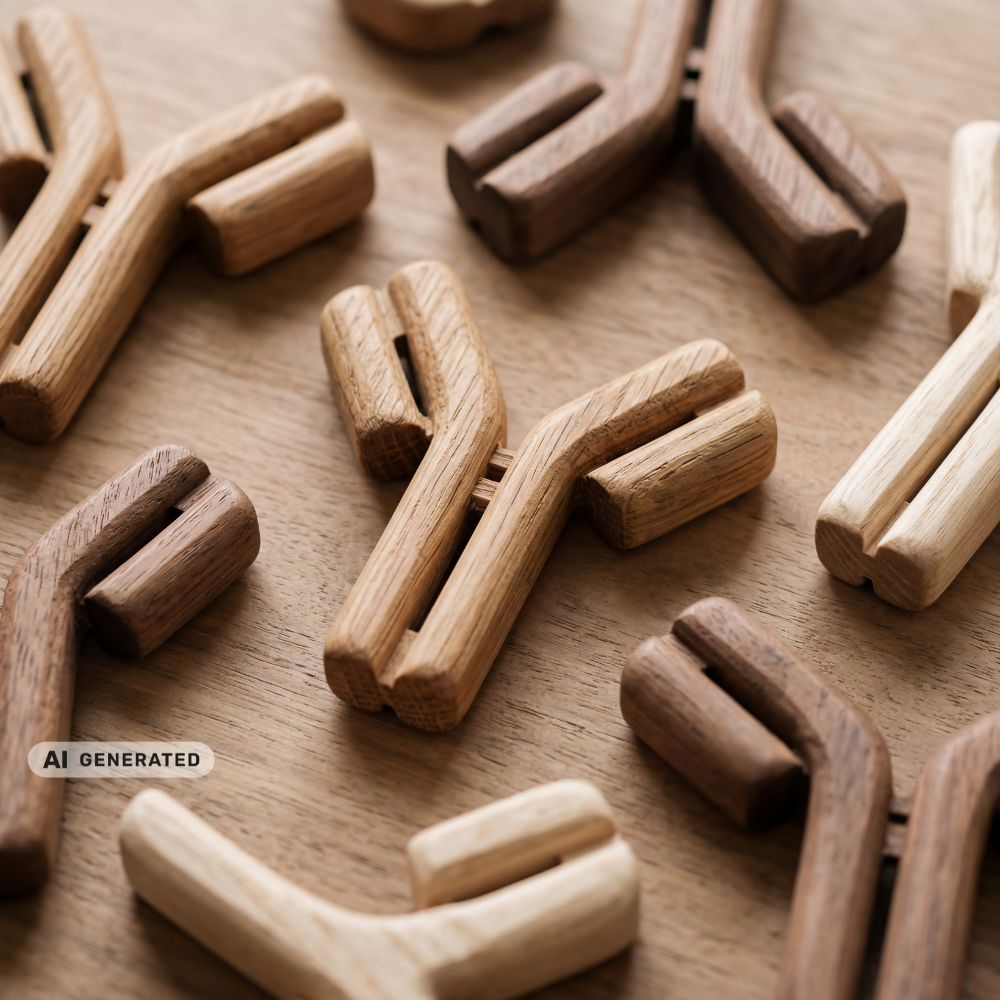 Antikörper-Modelle aus Holz