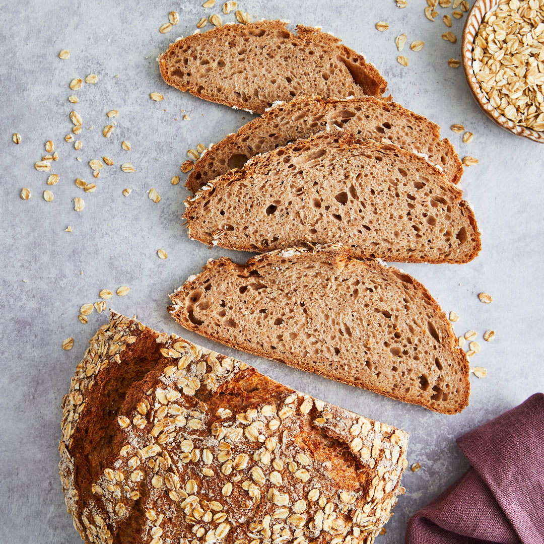 Dinkel-Roggenbrot mit Haferflocken - Schnitzer