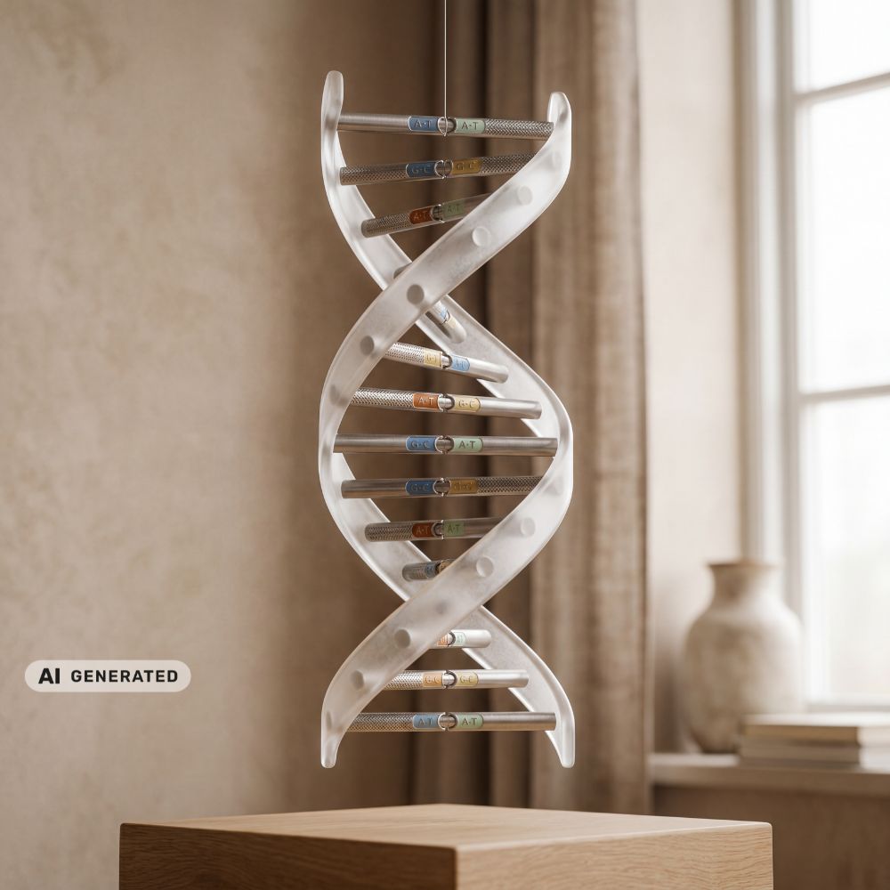 DNA-Stränge an einem Faden