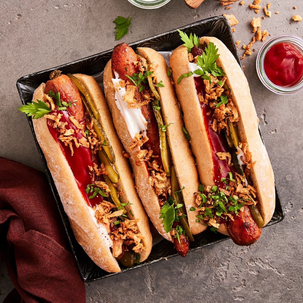 Hotdog mit Karottenwurst