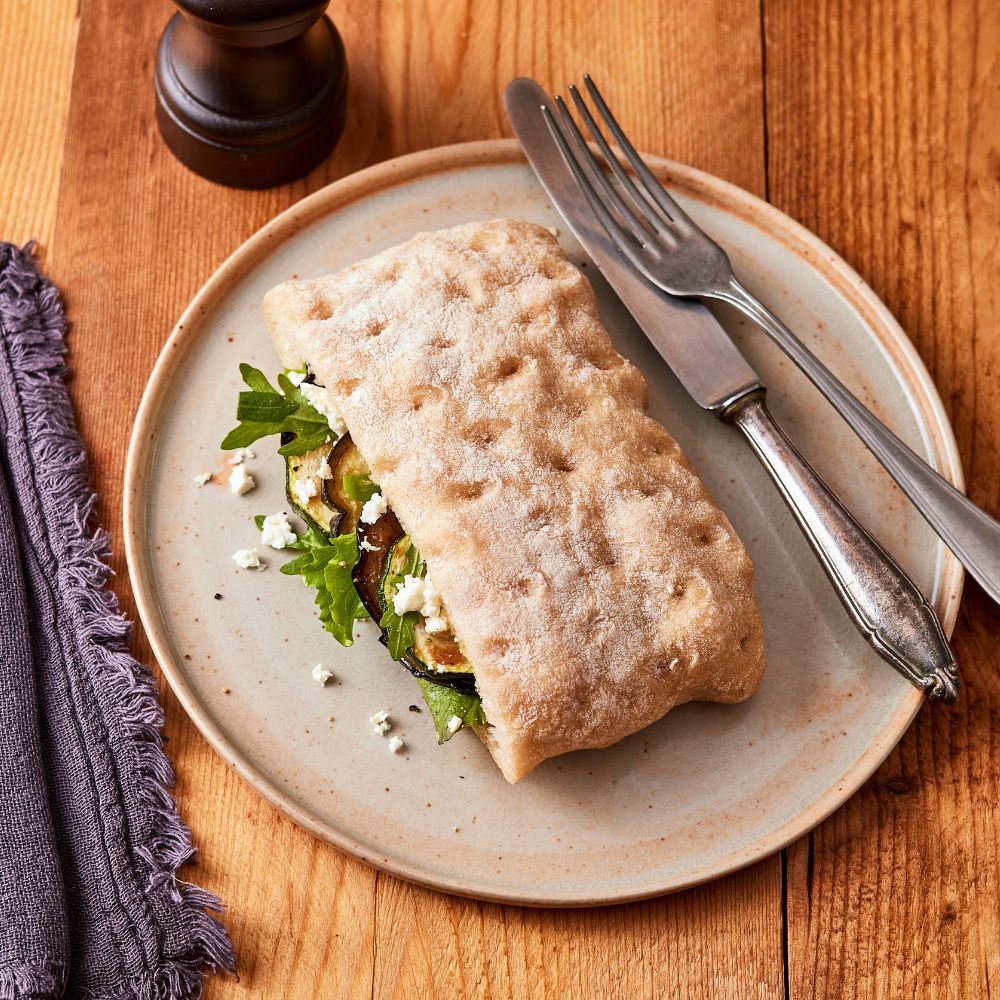 Pita mit gegrillter Aubergine - Schnitzer