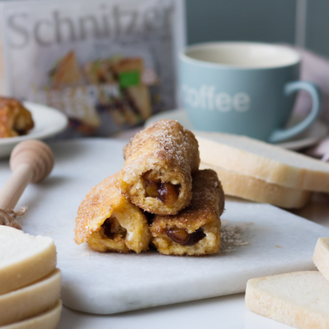 Süße Toast-Röllchen mit Apfelfüllung - Schnitzer